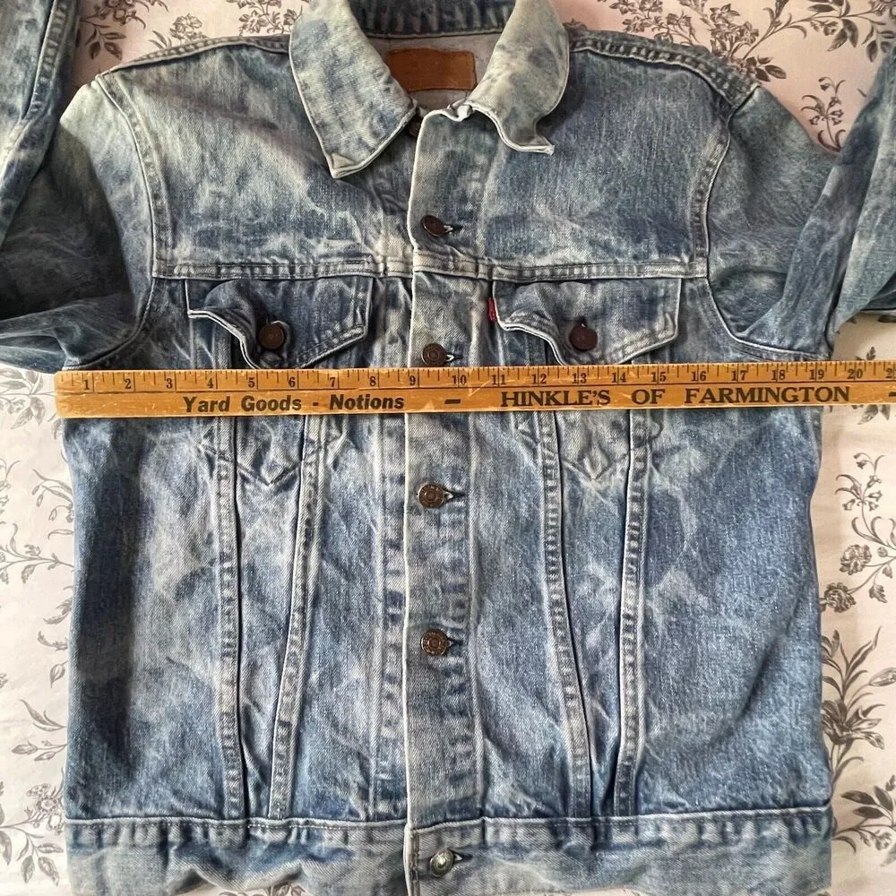 Vintage 60s 70s Levis 70505-0217 Type 3‎ Small E Denim Jacket Size 40 Acid Wash
